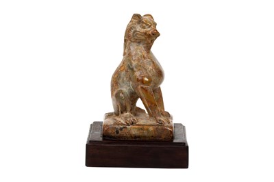 Lot 10 - A CHINESE STONE CARVING OF A LION