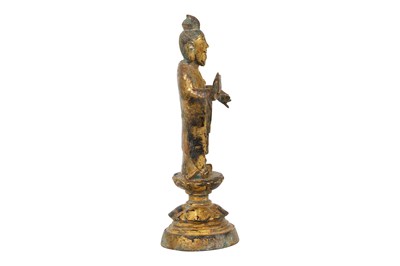 Lot 11 - A CHINESE GILT-BRONZE FIGURE OF LAOZHUN