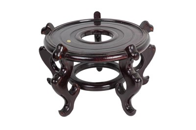 Lot 75 - A CHINESE WOOD VASE STAND