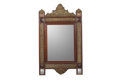 Lot 84 - A LARGE WOODEN MIRROR FRAME WITH GILT BRONZE MOUNTS
