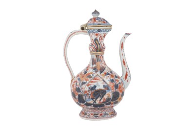 Lot 126 - AN ENAMELLED AND GILT JAPANESE-REVIVAL IMARI-STYLE POTTERY EWER