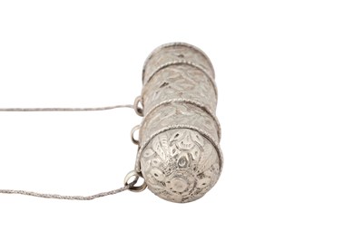 Lot 234 - A REPOUSSÉ SILVER HIRZ NECKLACE