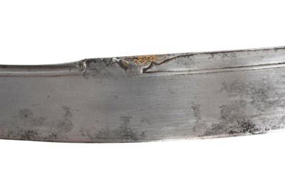Lot 206 - AN OTTOMAN HORN-HILTED GOLD-DAMASCENED STEEL KILIJ SWORD