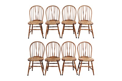 Lot 100 - A SET OF EIGHT ARGENTINIAN GUATAMBU WOOD WINDSOR CHAIRS