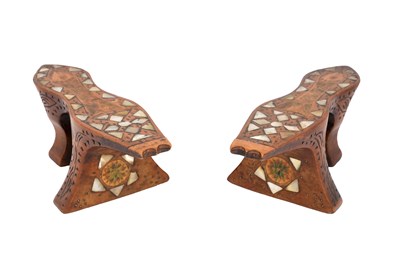 Lot 92 - A PAIR OF OTTOMAN MOTHER-OF-PEARL INLAID HAMMAM CLOGS (QABQAB)