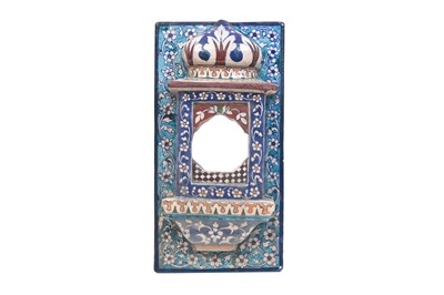 Lot 140 - A LARGE POLYCHROME-PAINTED MULTAN POTTERY BIRDHOUSE TILE