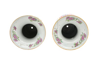 Lot 88 - A PAIR OF CHINESE CANTON FAMILLE ROSE VASES