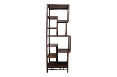 Lot 77 - A CHINESE HARDWOOD DISPLAY SHELF