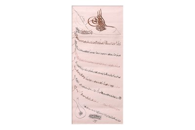 Lot 198 - AN OFFICIAL OTTOMAN FIRMAN WITH THE TUGHRA OF SULTAN ABDULMEJID I (R. 1839 - 61)