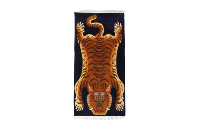 Lot 48 - A HIMALAYAN WOOL TIGER RUG