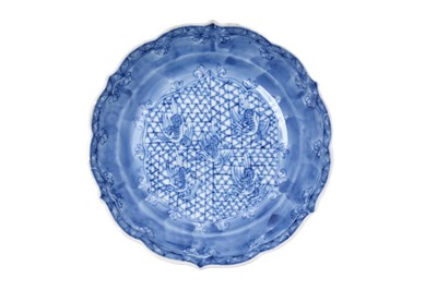 Lot 59 - A CHINESE BLUE AND WHITE 'CRANES' CUP AND SAUCER