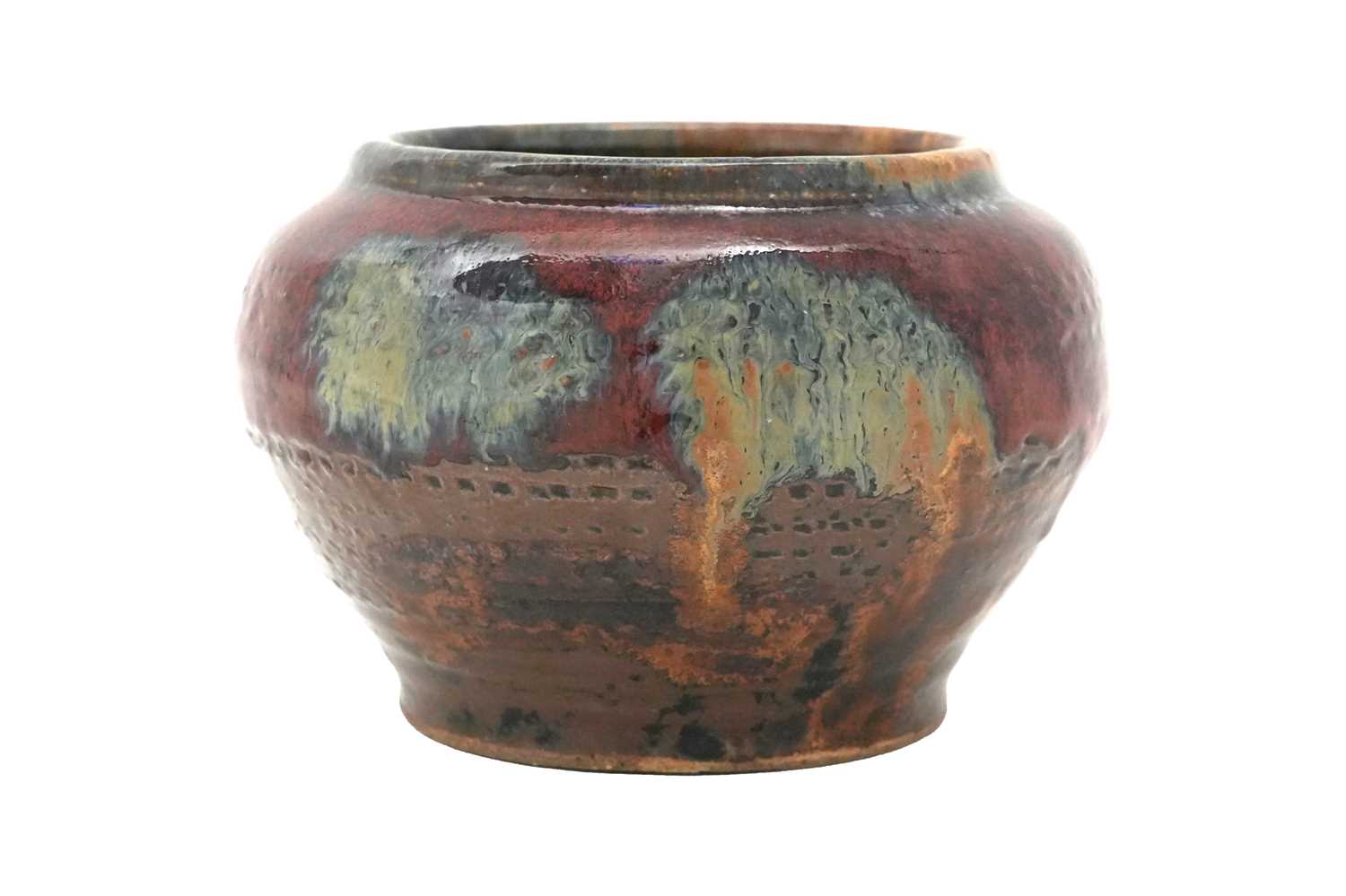 Lot 32 - A CHINESE SHIWAN POTTERY ALMS BOWL
