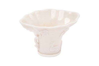 Lot 16 - A CHINESE BLANC DE CHINE LIBATION CUP