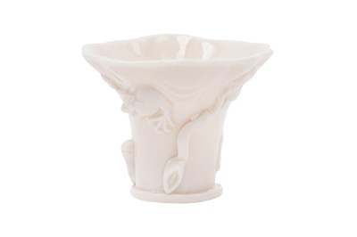 Lot 16 - A CHINESE BLANC DE CHINE LIBATION CUP