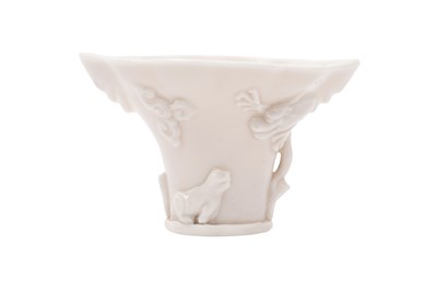 Lot 16 - A CHINESE BLANC DE CHINE LIBATION CUP