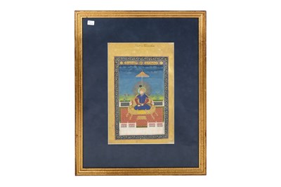 Lot 164 - A LOOSE INDIAN COURTLY ALBUM WITH ENTHRONED PORTRAITS OF MUGHAL EMPERORS AND THEIR ANCESTORS