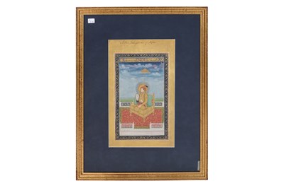 Lot 164 - A LOOSE INDIAN COURTLY ALBUM WITH ENTHRONED PORTRAITS OF MUGHAL EMPERORS AND THEIR ANCESTORS