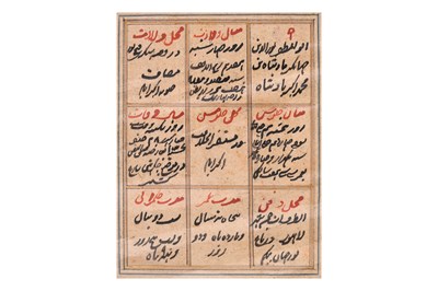 Lot 164 - A LOOSE INDIAN COURTLY ALBUM WITH ENTHRONED PORTRAITS OF MUGHAL EMPERORS AND THEIR ANCESTORS