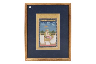 Lot 164 - A LOOSE INDIAN COURTLY ALBUM WITH ENTHRONED PORTRAITS OF MUGHAL EMPERORS AND THEIR ANCESTORS