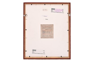 Lot 164 - A LOOSE INDIAN COURTLY ALBUM WITH ENTHRONED PORTRAITS OF MUGHAL EMPERORS AND THEIR ANCESTORS