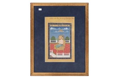 Lot 164 - A LOOSE INDIAN COURTLY ALBUM WITH ENTHRONED PORTRAITS OF MUGHAL EMPERORS AND THEIR ANCESTORS