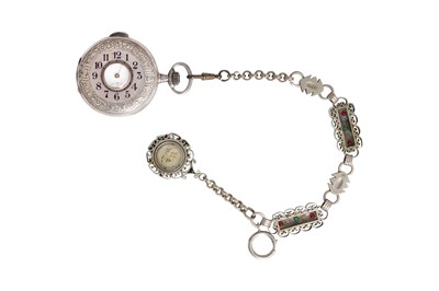 Lot 163 - A GERMAN ENGINE TURNED SILVER REPEATING HALF HUNTER POCKET WATCH