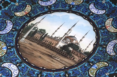 Lot 180 - AN IMPORTANT SILVER-GILT ENAMELLED PLATE BY REPUTE GIFTED FROM KAISER WILHELM II TO THE OTTOMAN COURT OF SULTAN ABDELHAMID II