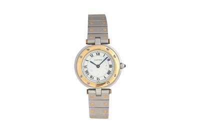 Lot 15 - A CARTIER SANTOS VENDOME LADIES QUARTZ WRISTWATCH