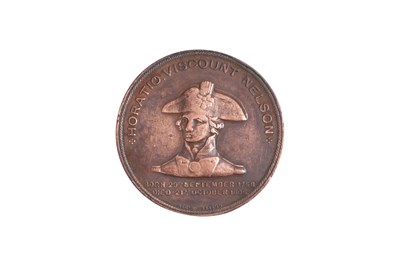 Lot 38 - A COPPER MEDAL COMMEMORATING THE WRECK OF THE FORMER FLAGSHIP OF HORATIO NELSON HMS FOUDROYANT