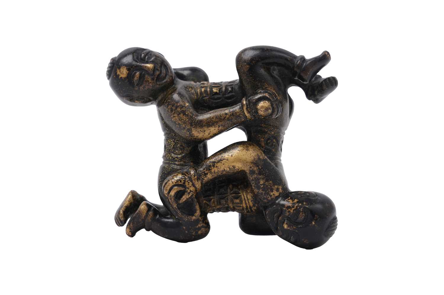 Lot 41 - A CHINESE BRONZE 'HEHE ERXIAN' PAPERWEIGHT