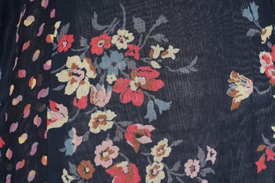 Lot 93 - A RARE ORIGINAL VINTAGE THEA PORTER NAVY BLUE FLORAL TUNIC DRESS