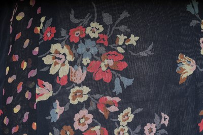 Lot 93 - A RARE ORIGINAL VINTAGE THEA PORTER NAVY BLUE FLORAL TUNIC DRESS