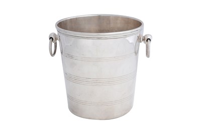 Lot 31 - A CHRISTOFLE "BIARRITZ" SILVER PLATED CHAMPAGNE BUCKET