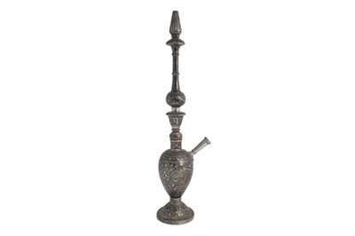 Lot 86 - A NIELLOED AND SILVER-INLAID HUQQA