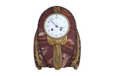 Lot 78 - A FRENCH MARBLE AND ORMULU MOUNTED MANTEL CLOCK