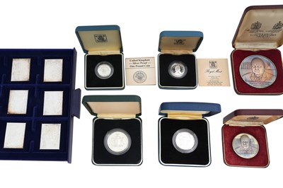 Lot 34 - A COLLECTION OF SILVER COINS, MEDALLIONS AND STAMPS