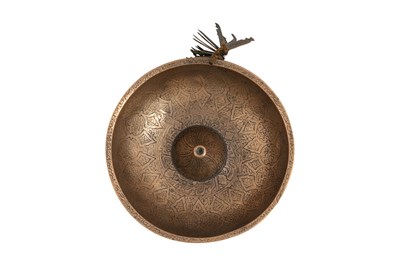 Lot 45 - A SAFAVID BRASS DIVINATION BOWL