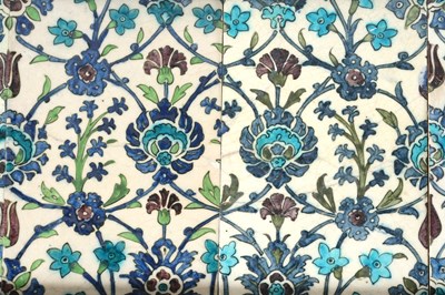 Lot 19 - A LARGE PANEL OF DAMASCUS POTTERY TILES