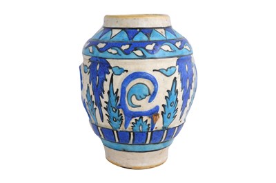 Lot 147 - A BLUE AND TURQUOISE POTTERY VASE