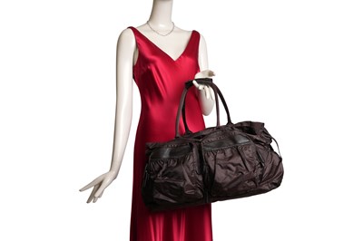 Lot 53 - ISSEY MIYAKE 'PLEATS PLEASE' DARK BROWN WEEKEND HOLDALL