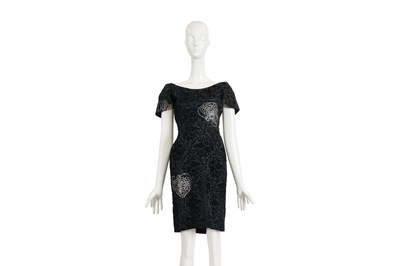 Lot 69 - LIBERTINE SHORT SLEEVED LITTLE BLACK VELVET DRESS