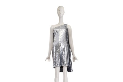 Lot 92 - STELLA MCCARTNEY SILVER SEQUINNED CAPE DRESS