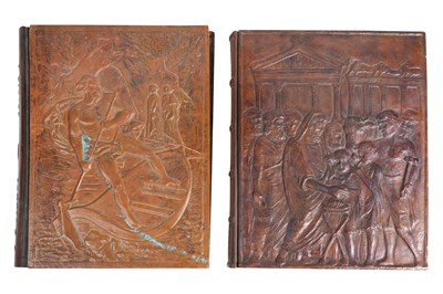 Lot 40 - TWO BOOKS WITH REPOUSSÉ WORK COPPER COVERS