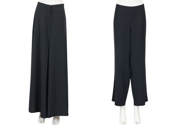 Lot 6 - ARMANI & BELLVILLE SASSOON BLACK EVENING TROUSERS (PAIR)