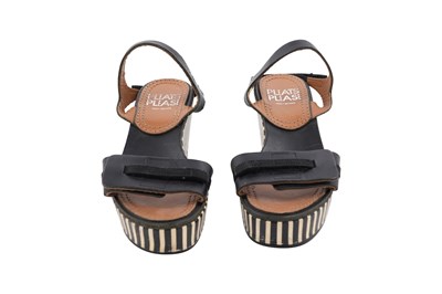 Lot 57 - ISSEY MIYAKE 'PLEATS PLEASE' WEDGE SANDALS