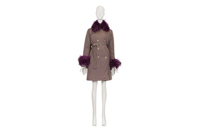 Lot 108 - VERSACE TAUPE PUFFA STYLE TRENCHCOAT