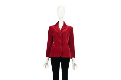 Lot 103 - VALENTINO RED VELVET JACKET/BLAZER