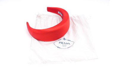 Lot 81 - PRADA RED SATIN PADDED HEADBAND
