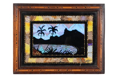 Lot 71 - A BUTTERFLY WING SILHOUETTE SCENE DEPICTING RIO DE JANEIRO