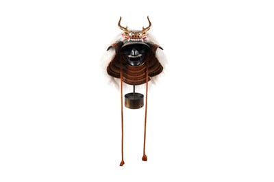 Lot 171 - A JAPANESE TAKEDA CLAN ARMOUR HELMET, KABUTO, FACE MASK, MENPO AND PARTS OF ARMOUR